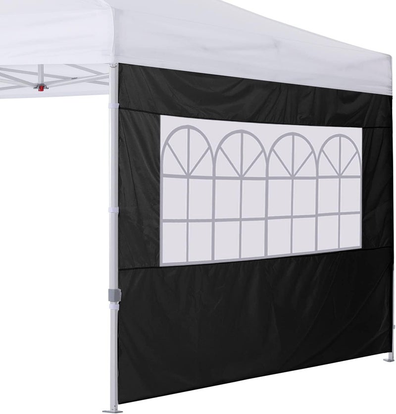 COOSHADE Instant Canopy SunWall 10x10 Canopy SideWall for Pop up Canopy Tent, 1 Pack Sidewall with Church Window Only, Black - Image 1